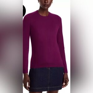 NWT's C by Bloomingdale's 100% 2-ply cashmere Women's XL Boysenberry